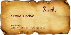Krcho Andor névjegykártya