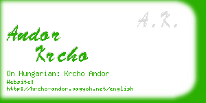 andor krcho business card